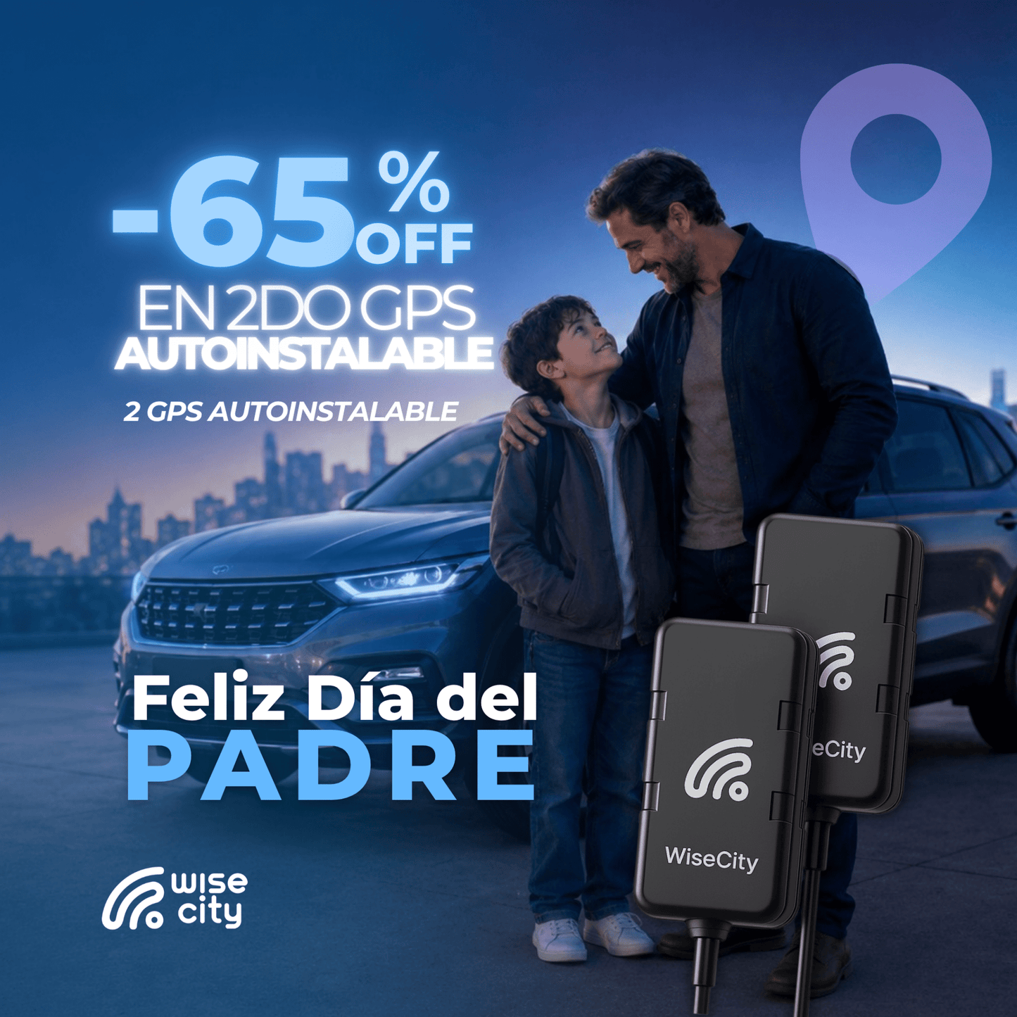 Pack 2 GPS WiseCity Autoinstalables | Plan Anual | 2do GPS con 65% OFF - WiseCity Chile