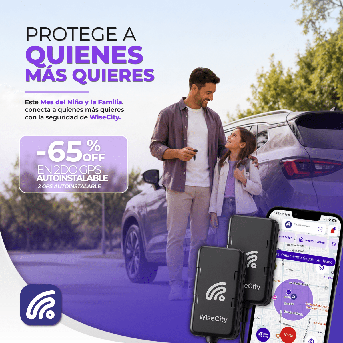 Pack 2 GPS WiseCity Autoinstalables | Plan Anual - WiseCity Chile