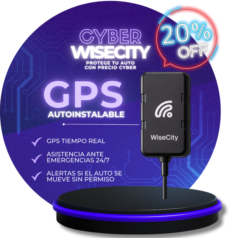 GPS WiseCity Autoinstalable | Plan Anual con 20% OFF Cyber.