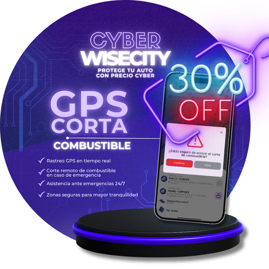 GPS WiseCity con Corte Remoto | Plan Anual con 30% OFF Cyber | ÚLTIMOS DÍAS